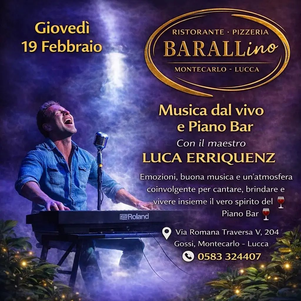 Locandina piano bar con Luca Henriquez al Barallino